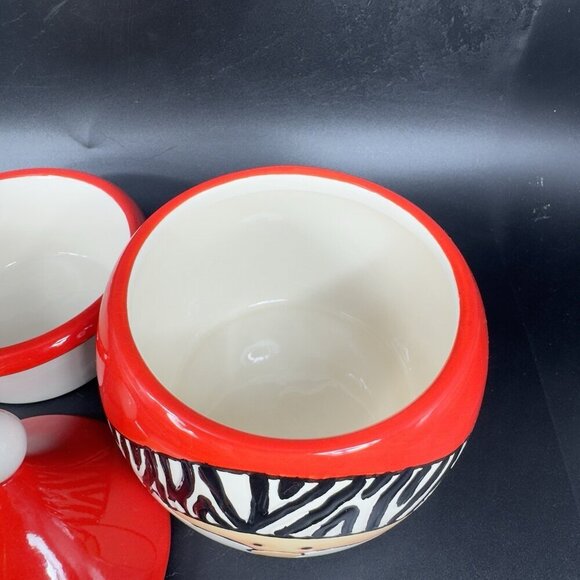 Heartfelt Kitchen Creations Wild About Santa Goody Jar Ceramic Canister 3 Piece - Picture 11 of 16
